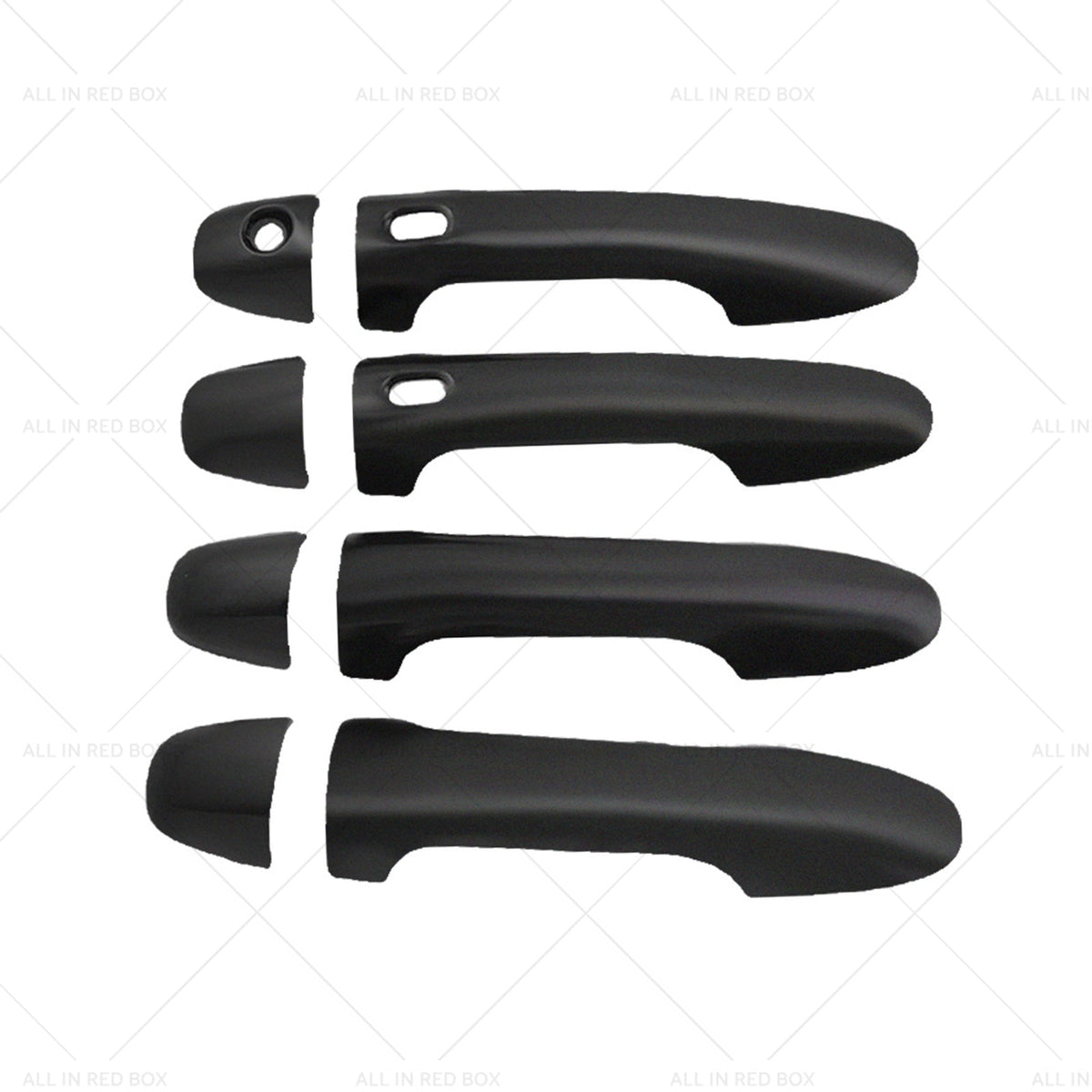 Black Mirror Covers + Door Handles Kit Suitable for Toyota Hilux 2015 - 2023
